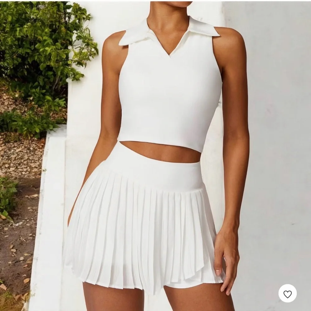 White tennis skirt set - Picture 2 of 3